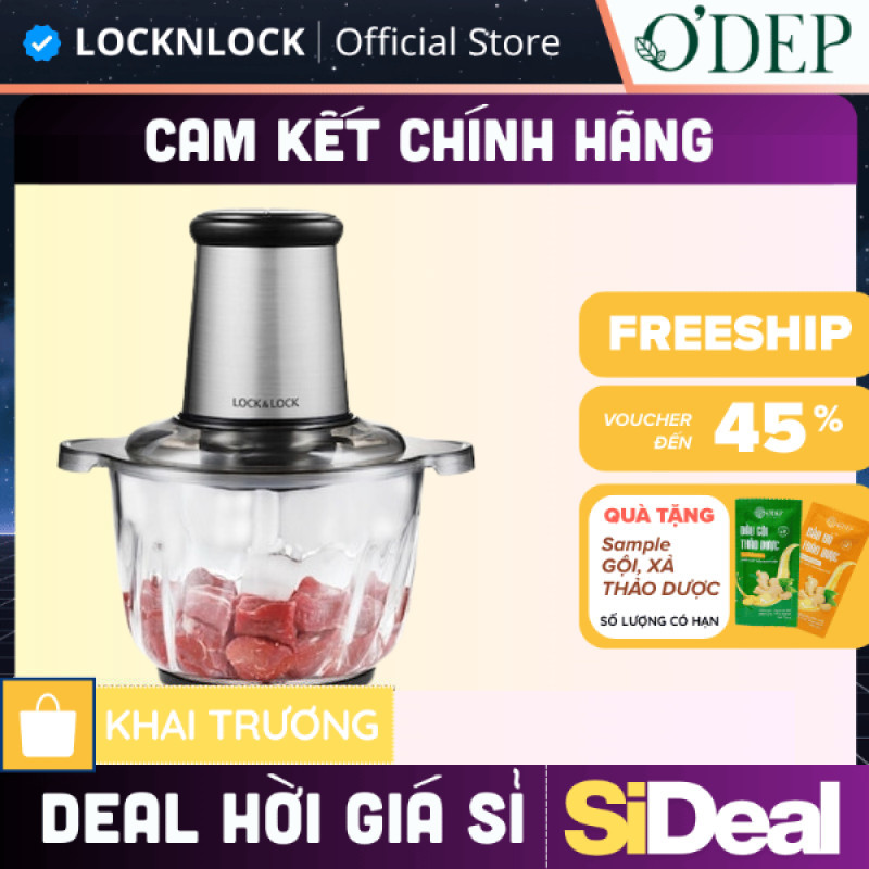 Máy xay thịt Meat Chopper LocknLock 2.4L, 400W Chính hãng, Màu bạc EJM186SLV - SIDEAL SIA