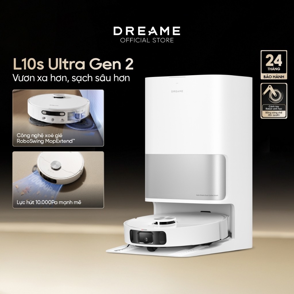 Robot lau sàn hút bụi tự làm sạch Dreame L10s Ultra Gen 2/ L10 Ultra / D20 Ultra/ L10s Ultra Gen 3 -
