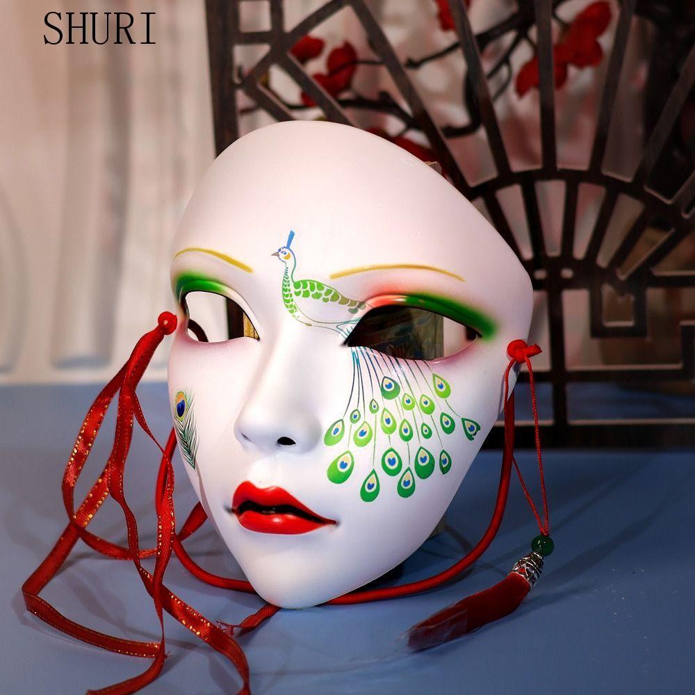 SHURI Kabuki Kitsune Mask, Cosplay Prom Props Mặt nạ mắt Phong cách cổ xưa, Đồ dùng dự tiệc hóa tran