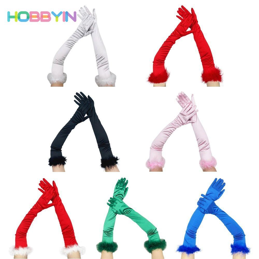 Găng tay satin Hobb Yin đa sắc, giữ ấm tốt cho mùa đông