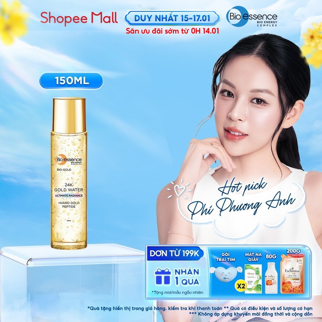 Nước dưỡng ngăn ngừa lão hóa Bio-Essence Bio-Gold Bio-Essence Gold chiết xuất vàng 24k 150ml