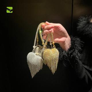 Tooppnn Sang Trọng Nhỏ Bling Hình Trái Tim Thạch Buổi Tối Ly Hợp Ví Phụ Nữ Thời Trang Túi Cho Đảng Quà Tặng Mới