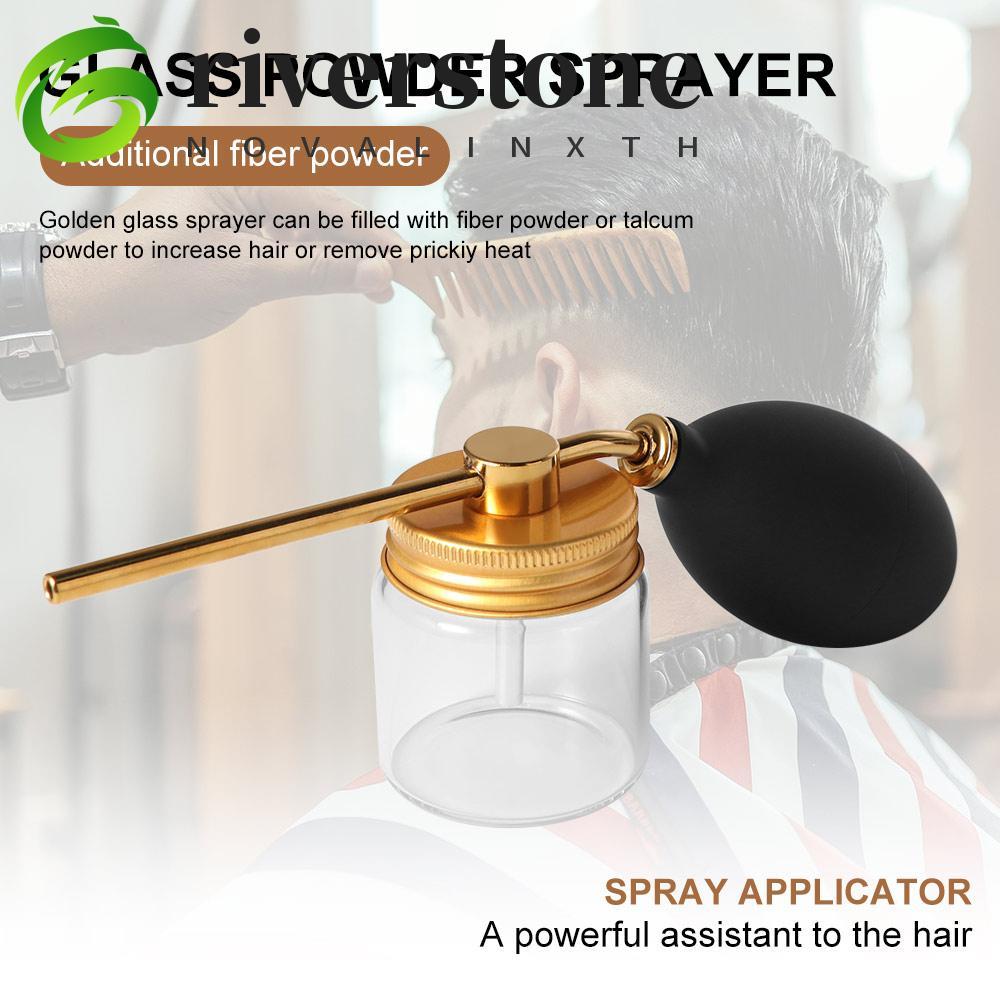 RIVERSTONE Hair Salon Powder Spray Bottle, Hair Building Talcum Powder Blower Puffer, Glass Sprays R