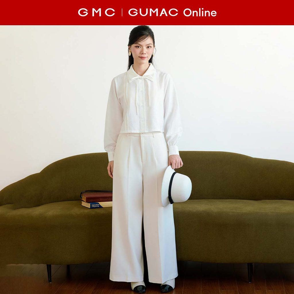 [MUA 2 GIẢM 25K] Quần tây nữ form ống suông nút bọc lưng rời thời trang GUMAC QF11044