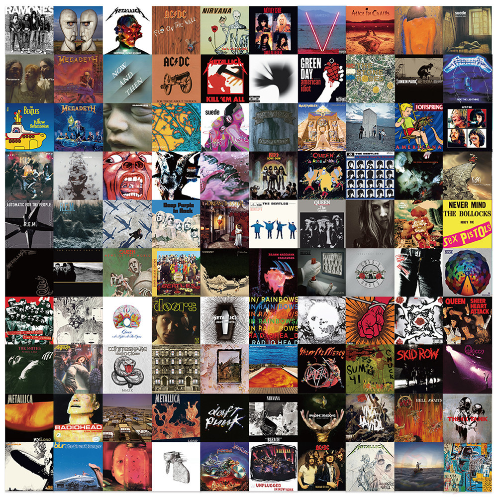 105 Cái / bộ ❉ Bìa Album nhạc Rock hỗn hợp Nhãn dán PET ❉ Nhãn dán đề can Doodle DIY thời trang khôn