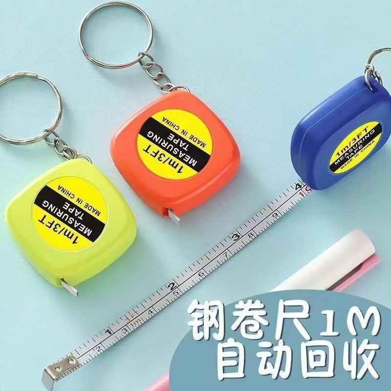 Tiện Lợi Mini Nhỏ Băng Đo Di Động Băng Đo Hộ Gia Đình Nhỏ 1m Mềm Cắt Băng Đo Di Động Móc Khóa Thép Đ