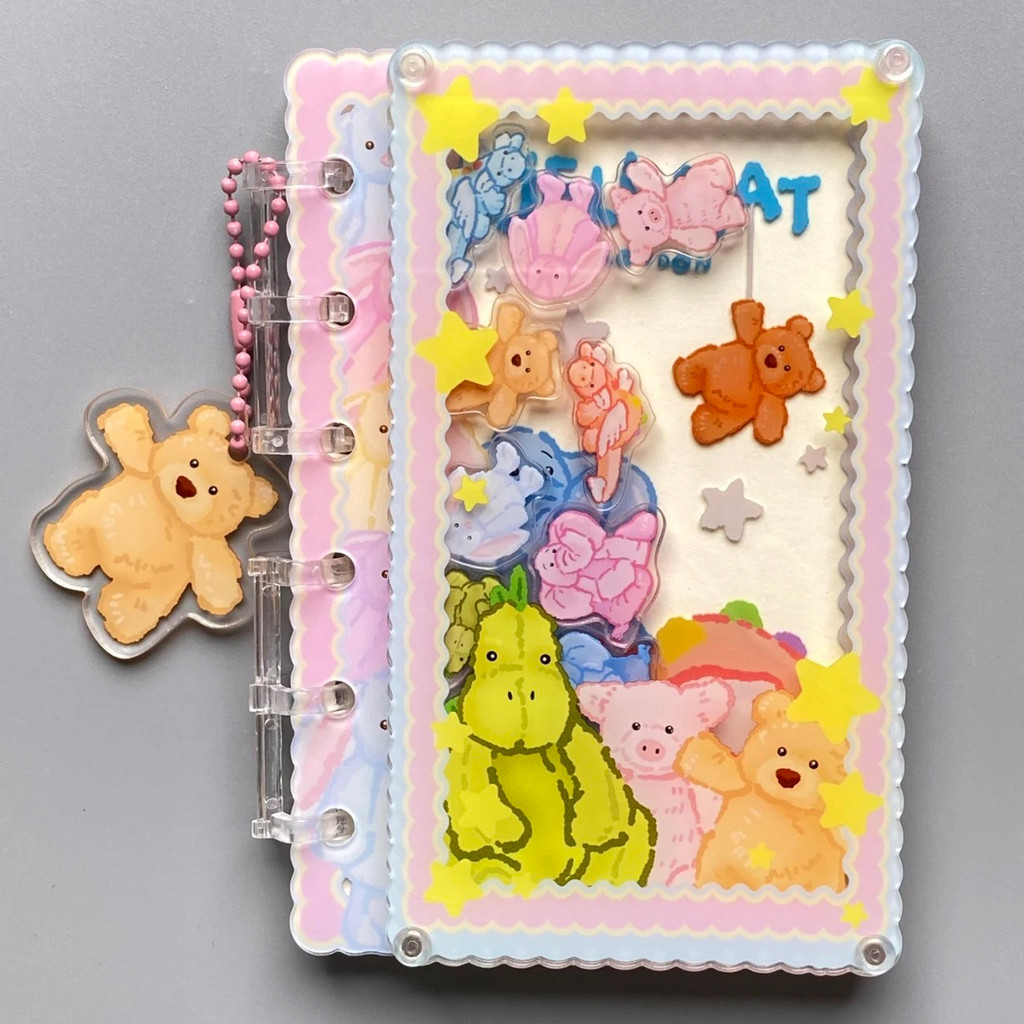 [Sổ tay lắc] JC Big Collection Acrylic Loose-leaf Notebook dành cho sinh viên Nhật ký sổ tay Notepad