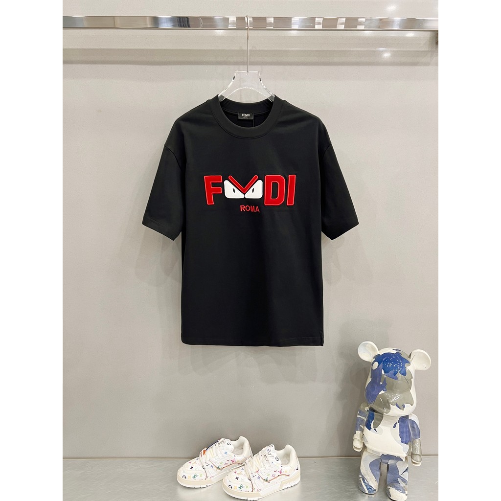 Fendi 2026 - Áo Thun Tay Ngắn Nam Mới, Cotton Nguyên Chất,Slim-Fit, Phù Hợp Mặc Hàng Ngày
