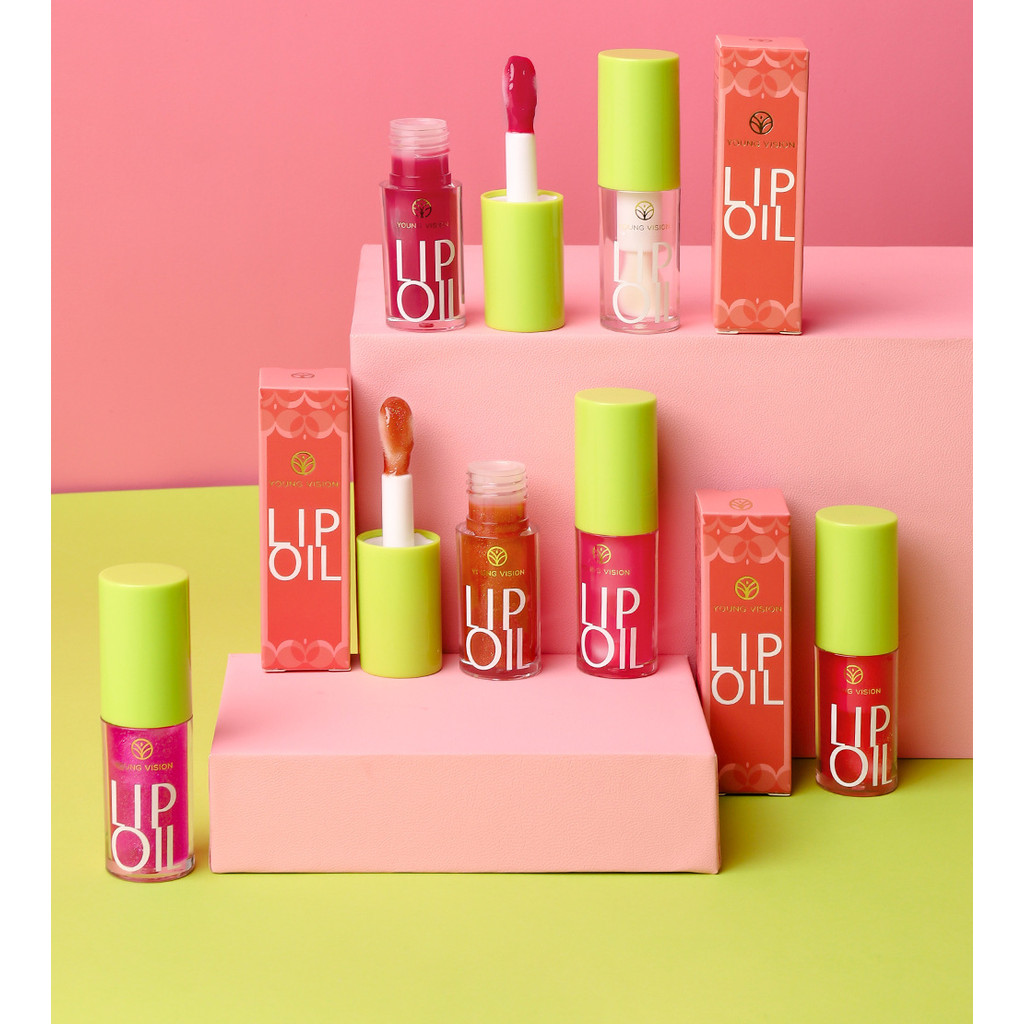 [Hàng có sẵn] YOUNG VISION Lip Oil Lip Oil Water Gloss Lip Gloss Transparent Lip Gloss 6 màu WJG