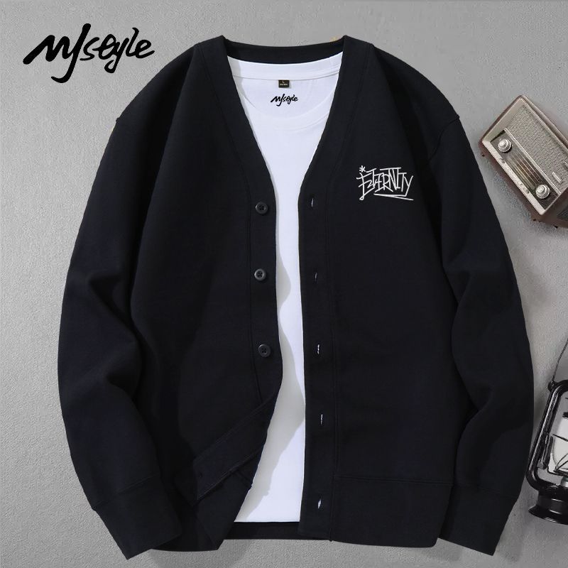 Cardigan nam màu đen mới từ MJSTYLE - Áo khoác thu đông chất liệu dệt kim cao cấp
