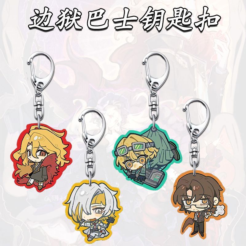 Limbus Company Anime Keychain Women Faust Acrylic Key Chain Man Cartoon Key Ring Pendant Ornament