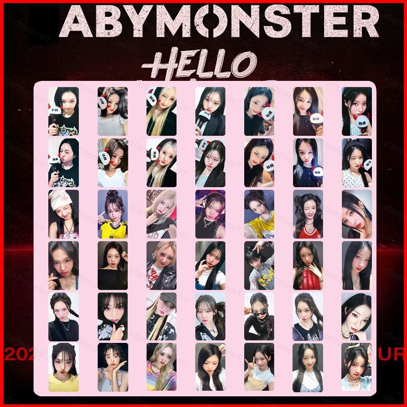 7 Cái / bộ BABYMONSTER RUKA LOMO Thẻ HELLO BABYMONSTER RORA ASA Bưu Thiếp Bộ Sưu Tập