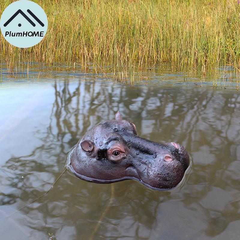 PlumHOME Hippopotamus Nổi Trang Trí Sân Vườn Hippopotamus Tượng Ao Nổi Hippo Phong Cảnh Hippo Trang 