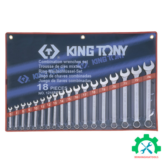 Kingtony chính hãng Bộ cờ lê vòng miệng 18 chi tiết Kingtony 1218MR01 (6-24mm)