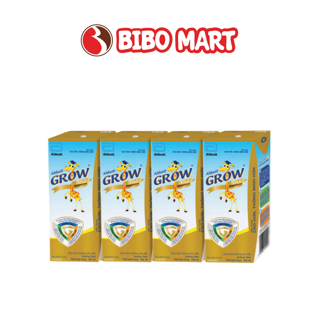 Sữa Abbott Grow Gold Dinh Dưỡng Bổ Sung Vitamin D DHA Tăng Chiều Cao Cho Bé Vani 180ml Lốc4-BiboMart