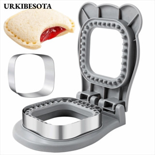Máy bịt kín bánh sandwich URKIBESOTA, Máy cắt bánh sandwich hình vuông bằng thép không gỉ, Khuôn nướng bánh mì PP di động chất lượng cao cho trẻ em Bữa sáng và bữa trưa