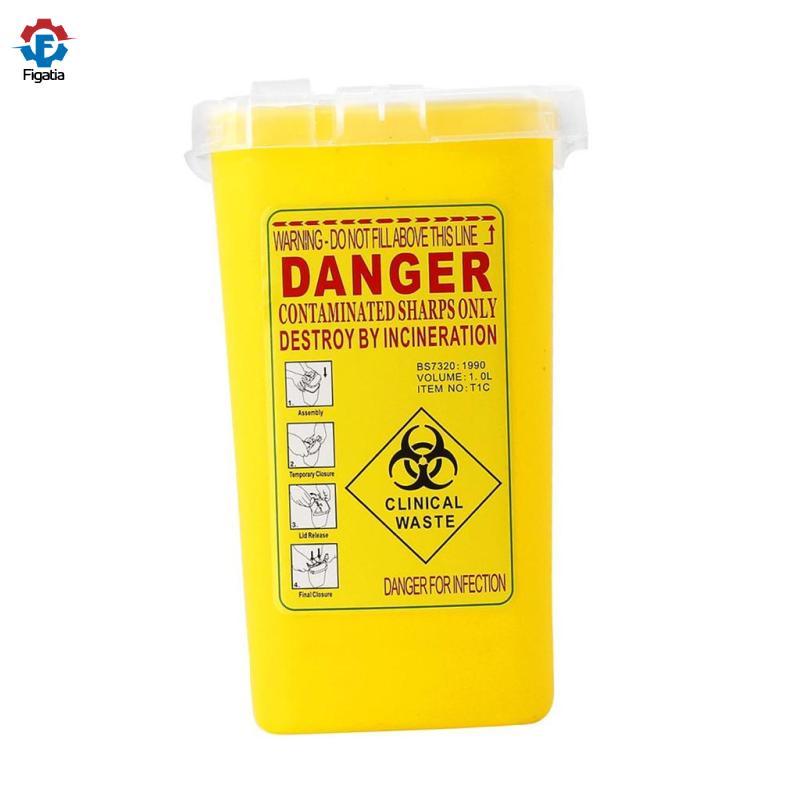 1 Quart Nhựa Sắc Nét Hộp Đựng Biohazard Xử Lý Thùng Rác Màu Vàng