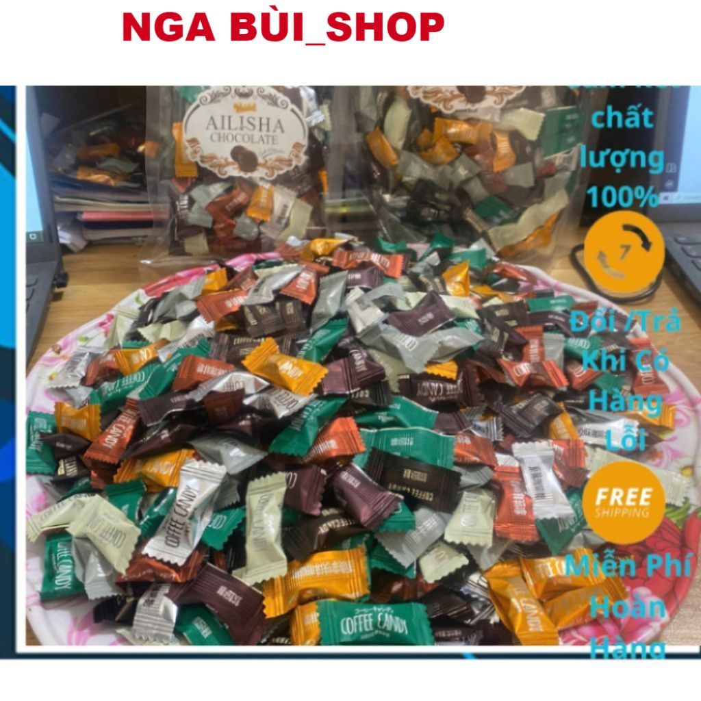 (SALE LỚN) Kẹo cà phê Coffee Candy Đài Loan 500GR,kẹo cafe không đường cà phê sữa, kẹo cafe .