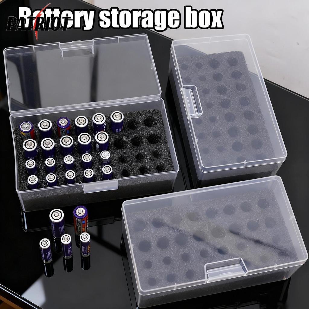 [AUTO & 3C] Hộp sắp xếp lưu trữ pin AA AAA nhiều khe, Chất liệu PP bền với bông ngọc trai để bảo vệ,
