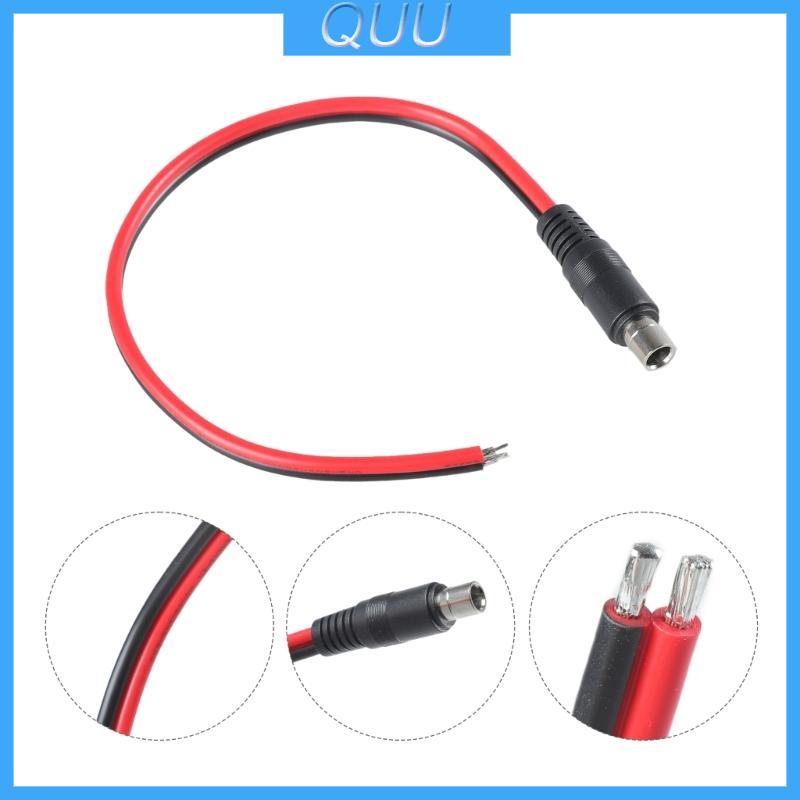 QUU DC8020 Cáp Nguồn Nữ Nam Đến Trần Dây Mở Đầu Adapter Dây 14AWG Đen