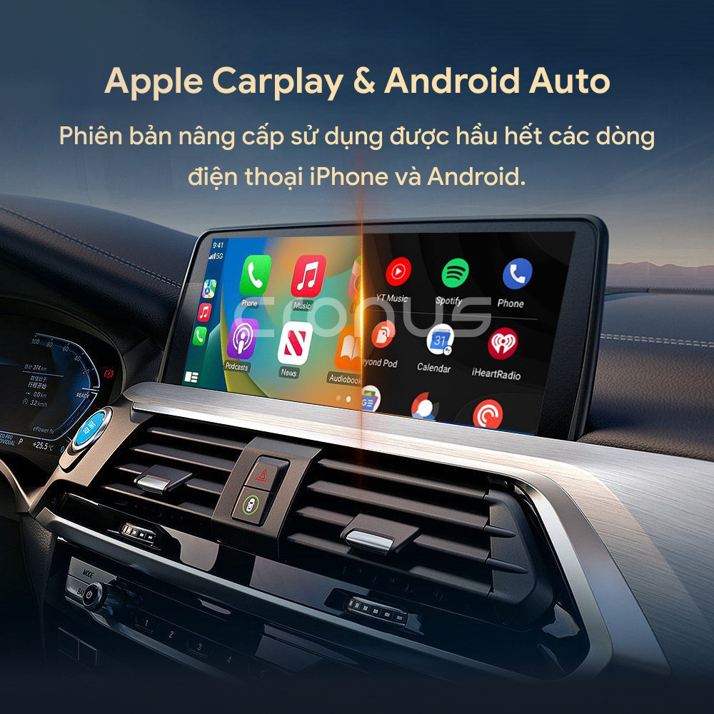 Bộ kết nối Carplay không dây Cronus, Apple Carplay & Android Auto, WIFI6+Bluetooth 5.4,BH ở Việt Nam