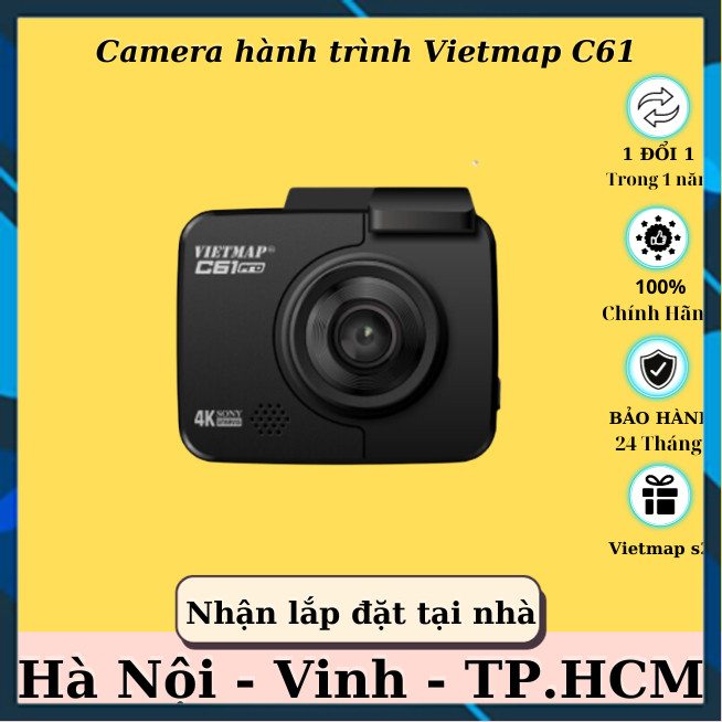 [Hàng mới về] Camera hành trình Vietmap C61 Quay Nét 4K - Có Wifi - Cảnh Báo