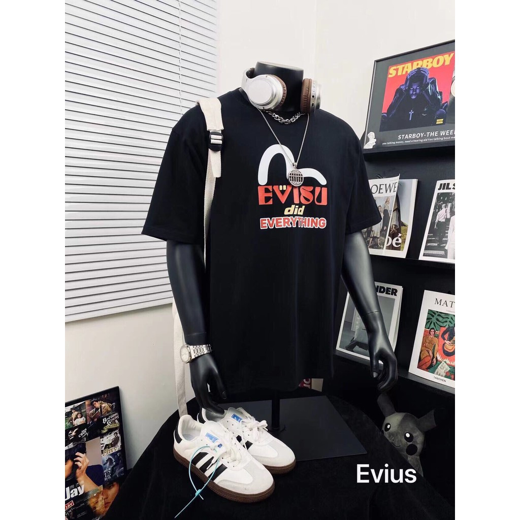 EVISU Hoodie God of Fortune Size 6XL | Phong Cách Đường Phố | Bông Nguyên Chất Dày | Chính Hãng Mới 