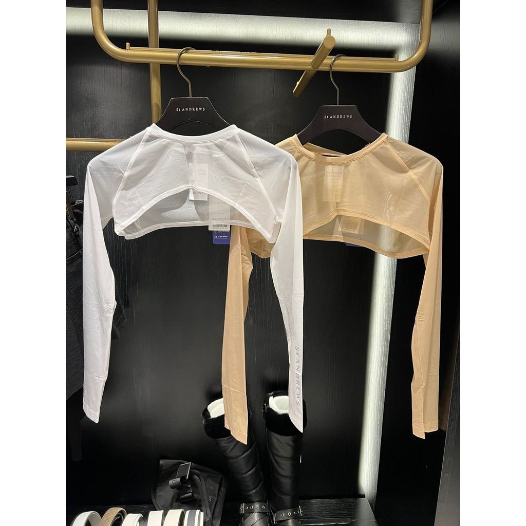 HKYR StA***EWS 24New golf apparel for women, round-neck short sun protection shirt with long sleeves