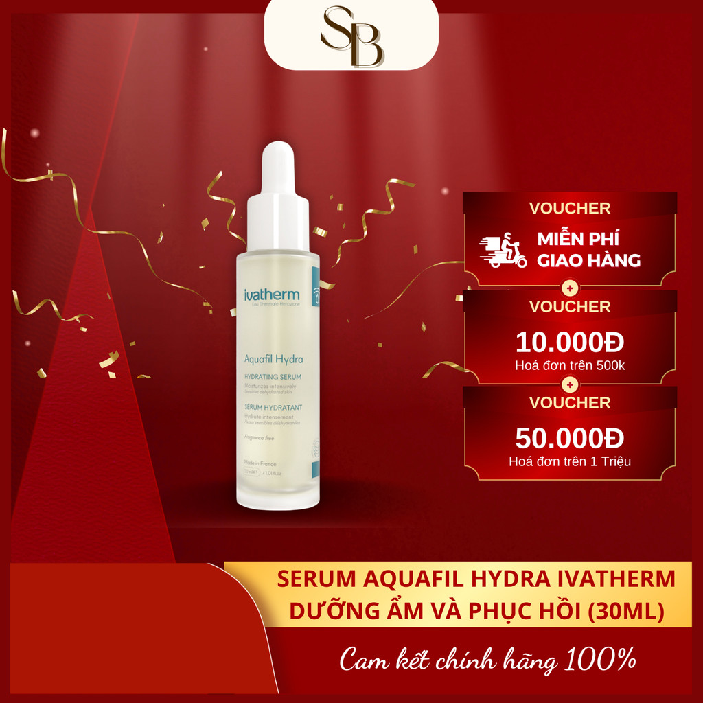 Serum Aquafil Hydra Hydrating IVATHERM Giúp Dưỡng Ẩm Phục Hồi, Trẻ Hoá Da 30ml