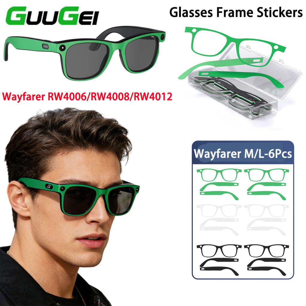 Guugei Miếng dán gọng kính thông minh tương thích với Rayban Meta Wayfarer RW4006/RW4008/RW4012