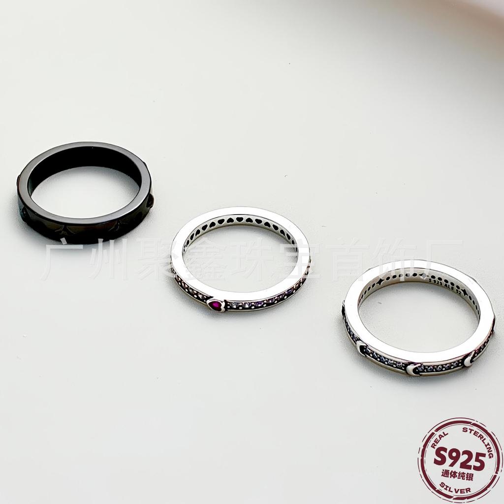 Dora Ring S925Sterling silver "forever together" shining heart rings, personalized couple rings