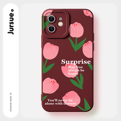 JURSUE Ốp lưng Hoa văn Họa tiết nữ chống sốc chống bẩn mềm cho iPhone 17 Air 16 15 14 13 12 11 PRO MAX SE 2020 X XR XS ip 8 7 Plus MZ50406