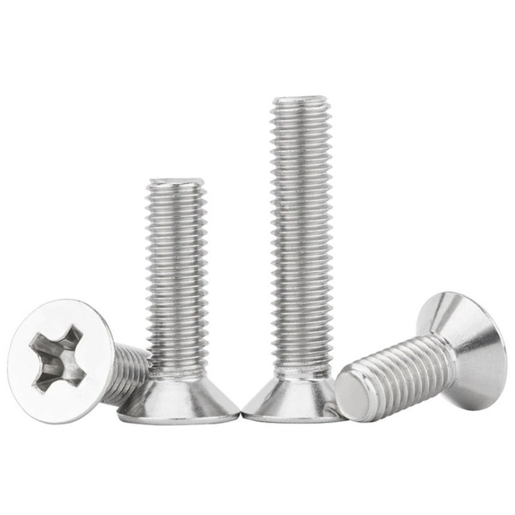 Thép không gỉ 304 Vít Phillips Flat Head Vít Countersunk Head Bolt Machine Thread Machine Vít M3 / M