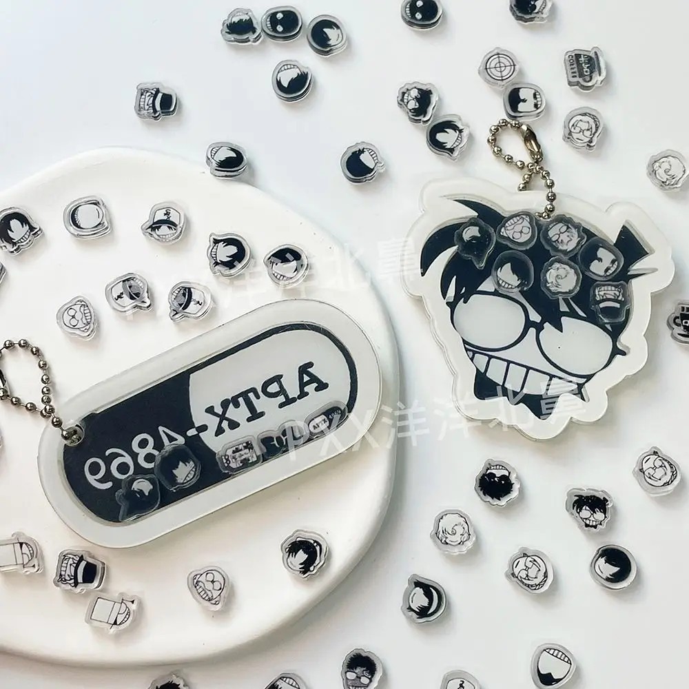 Móc khóa Shaker Conan Thám Tử Lừng Danh viên thuốc APTX 4869 Acrylic lắc độc đáo trang trí cặp sách 