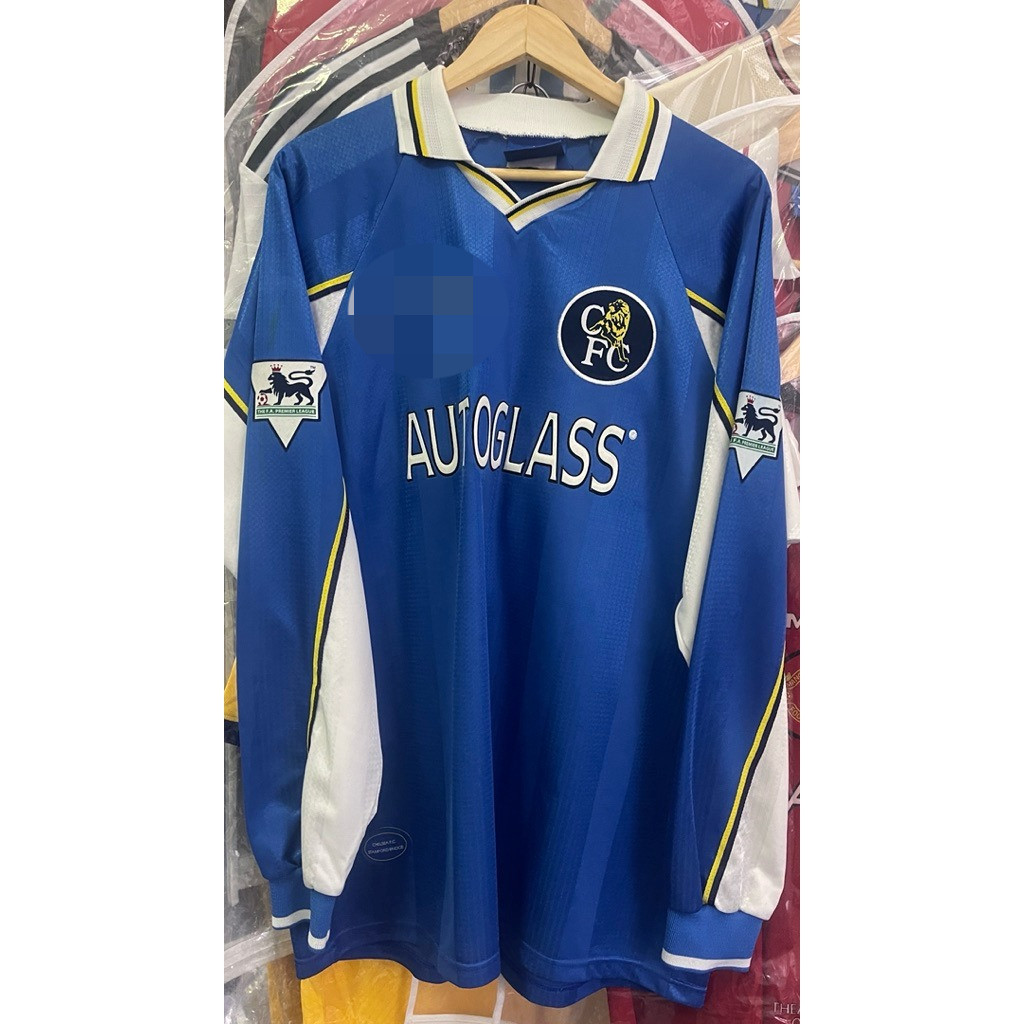 Chelsea Home 1997-99 Tay dài, số ZOLA, 2 cánh tay bên