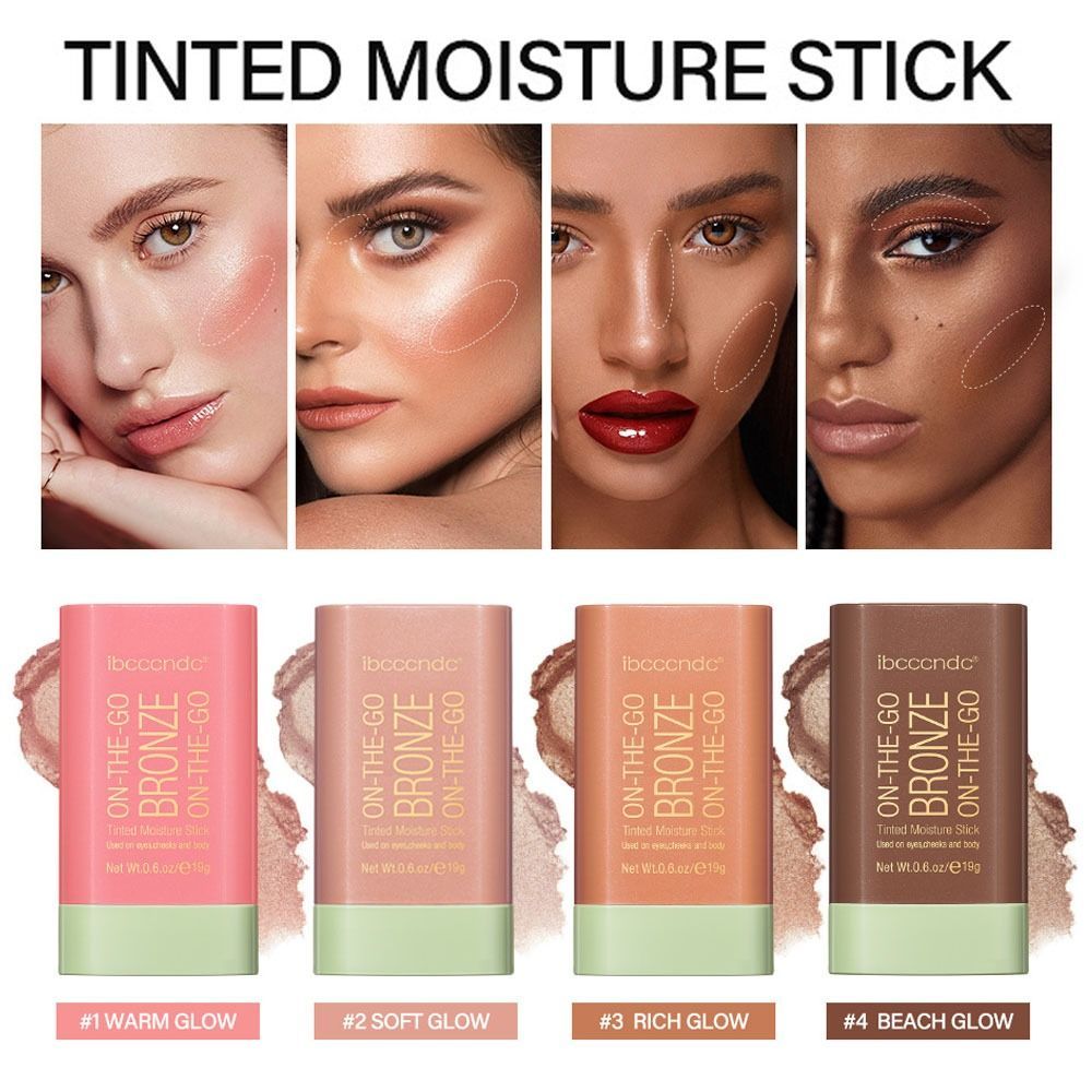 FEBBILY Đường Viền Bóng Bronzer Dính Dụng Cụ Mỹ Phẩm Lâu Dài Trang Điểm Mặt Tinh Tế Mịn Bronzer Bút