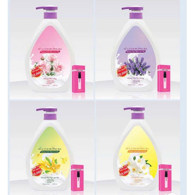 Sữa Tắm Miracle Hương Hoa Hồng , Hoa Oải Hươg - NHẸ NHÀNG, QUYẾN RŨ (1 LÍT)