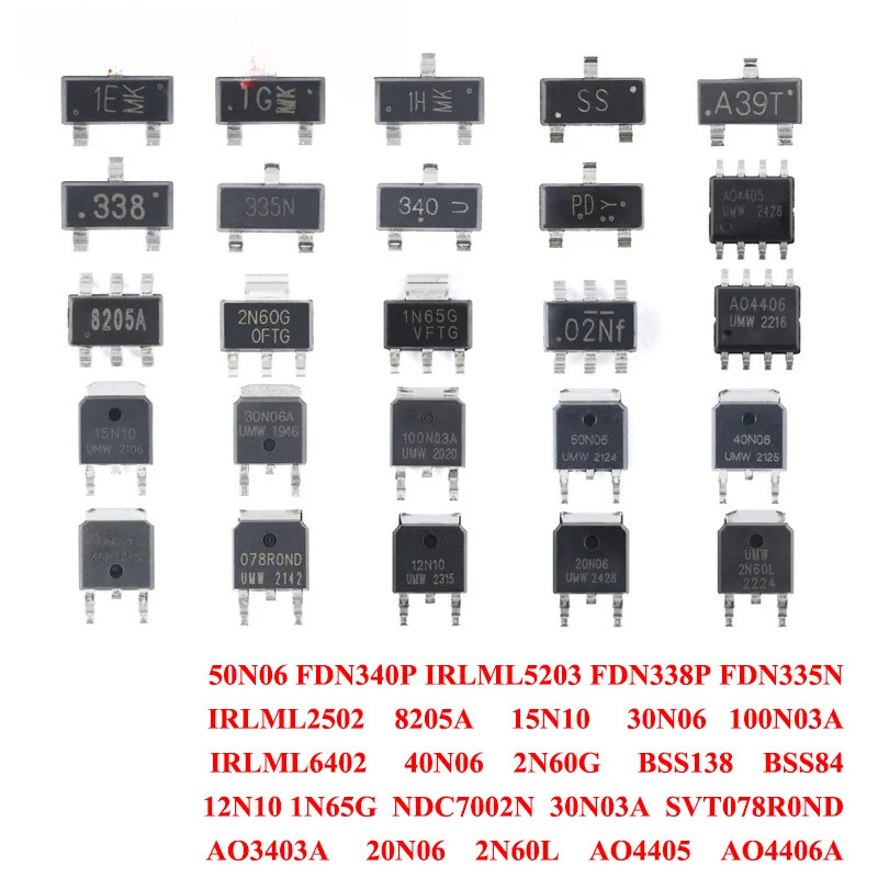 10-20 Miếng IRLML6402 IRLML2502 IRLML5203 FDN338P FDN335N FDN340P 8205A 15N10 30N06 100N03A 50N06 40