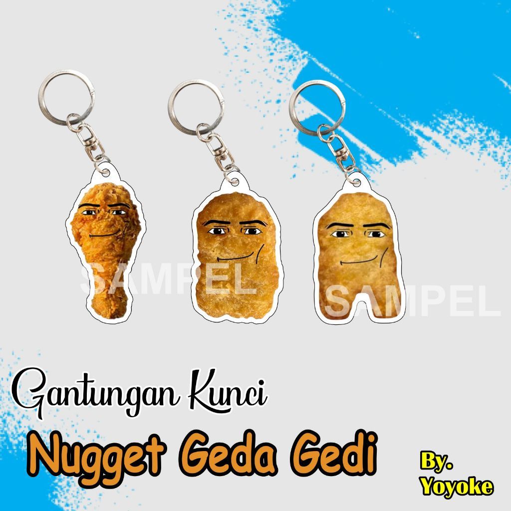Ganci Geda Gedi Geda Gedago Keychain Gedagedi Mewing Double Sided Keychain Nugget