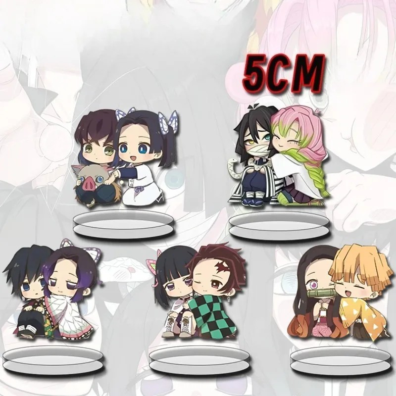 Mô hình Standee anime Thanh Gươm Diệt Quỷ Kimetsu no Yaiba Chibi cặp đôi Mitsuri Obanai Tanjiro Nezu