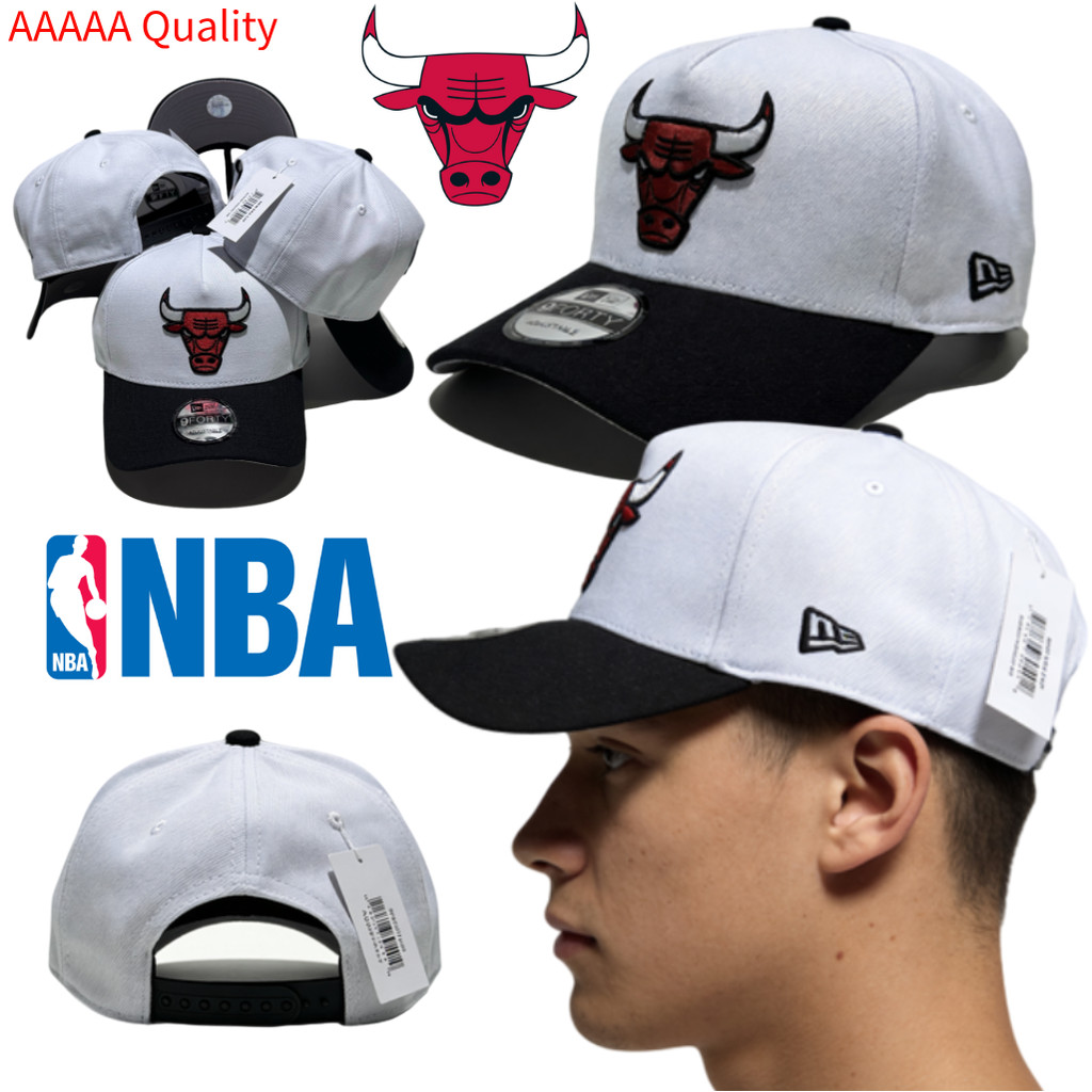 Mũ bóng chày NBA Chicago Bulls thêu đen trắng