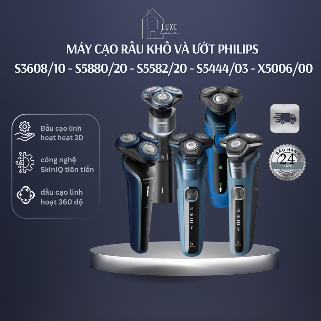 Máy cạo râu khô và ướt Philips S3608/10 S5880/20 S5582/20 S5444/03  X5006/00