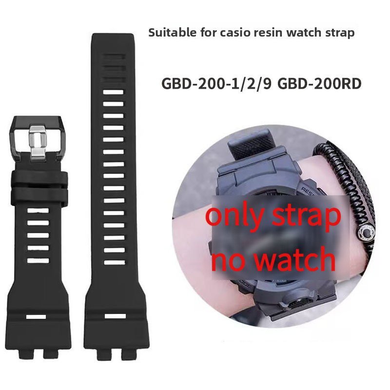 Dây đeo đồng hồ GBD200 Dây đeo thay thế bằng nhựa cho Casio GBD 200 1 2 9 200RD GBD200RD Phụ kiện