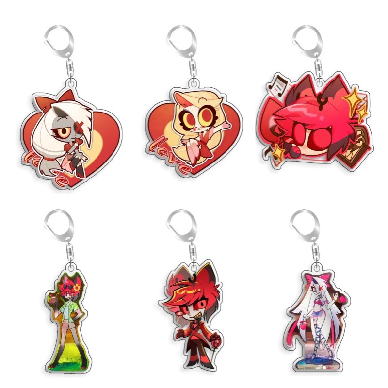 Hazbin Hotel Lucifer Morningstar Charlie Morningstar Homemade Acrylic Keychain Pendant Bag Charms Co