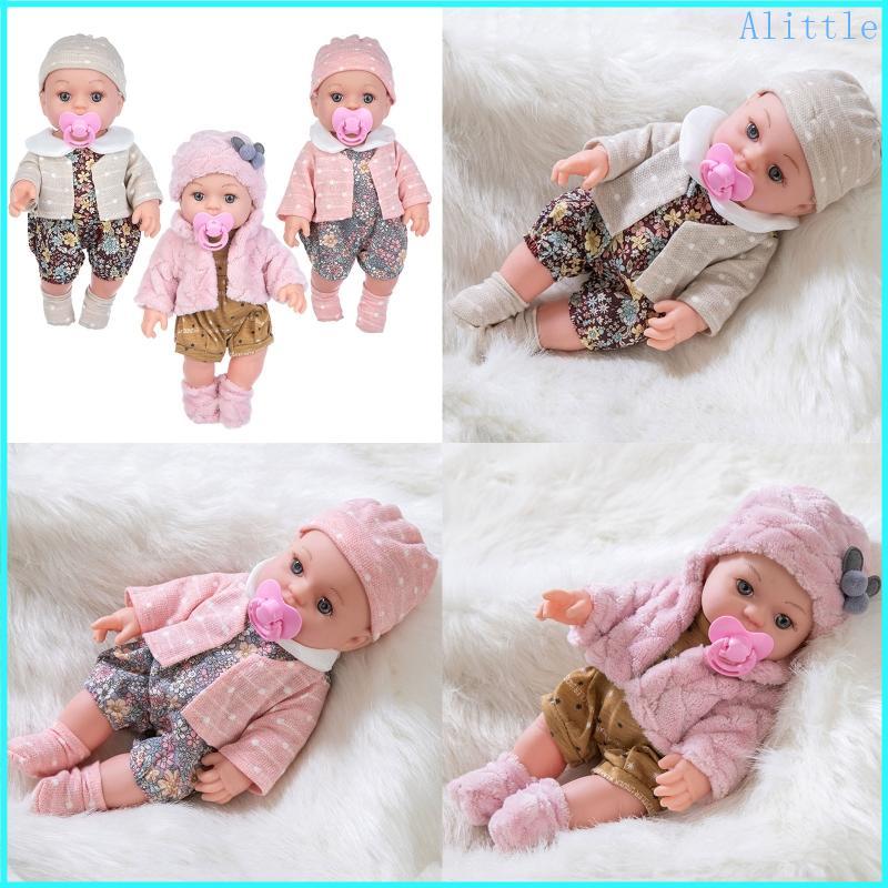 Alia Mô Phỏng Búp Bê Bé Thực Tế Silicon Mềm Vinyl Búp Bê Sơ Sinh Bé Nằm Cho Búp Bê Có Đôi Mắt Mở Cho