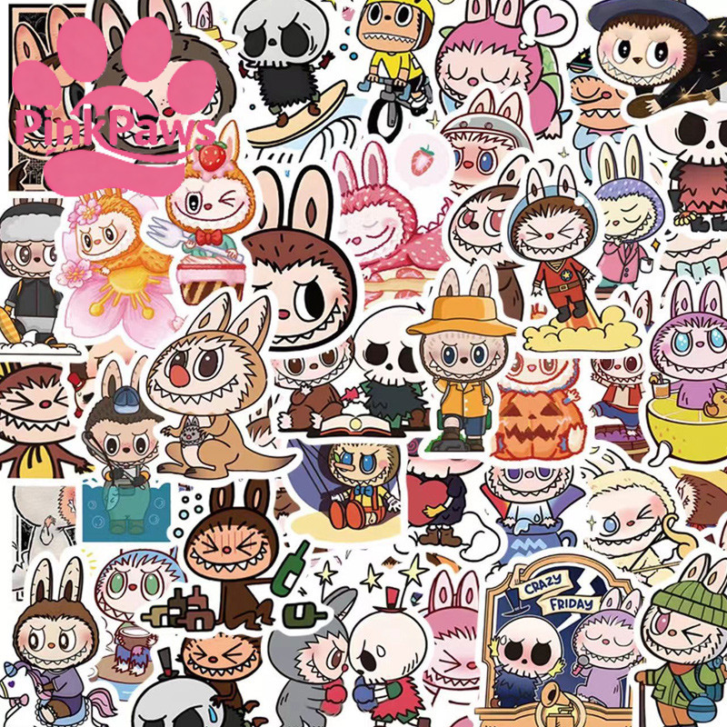 hình dán trang trí sổ tay. hình dán hoạt hình dùng cho sổ lưu niệm Hình dán Labubu dễ thương