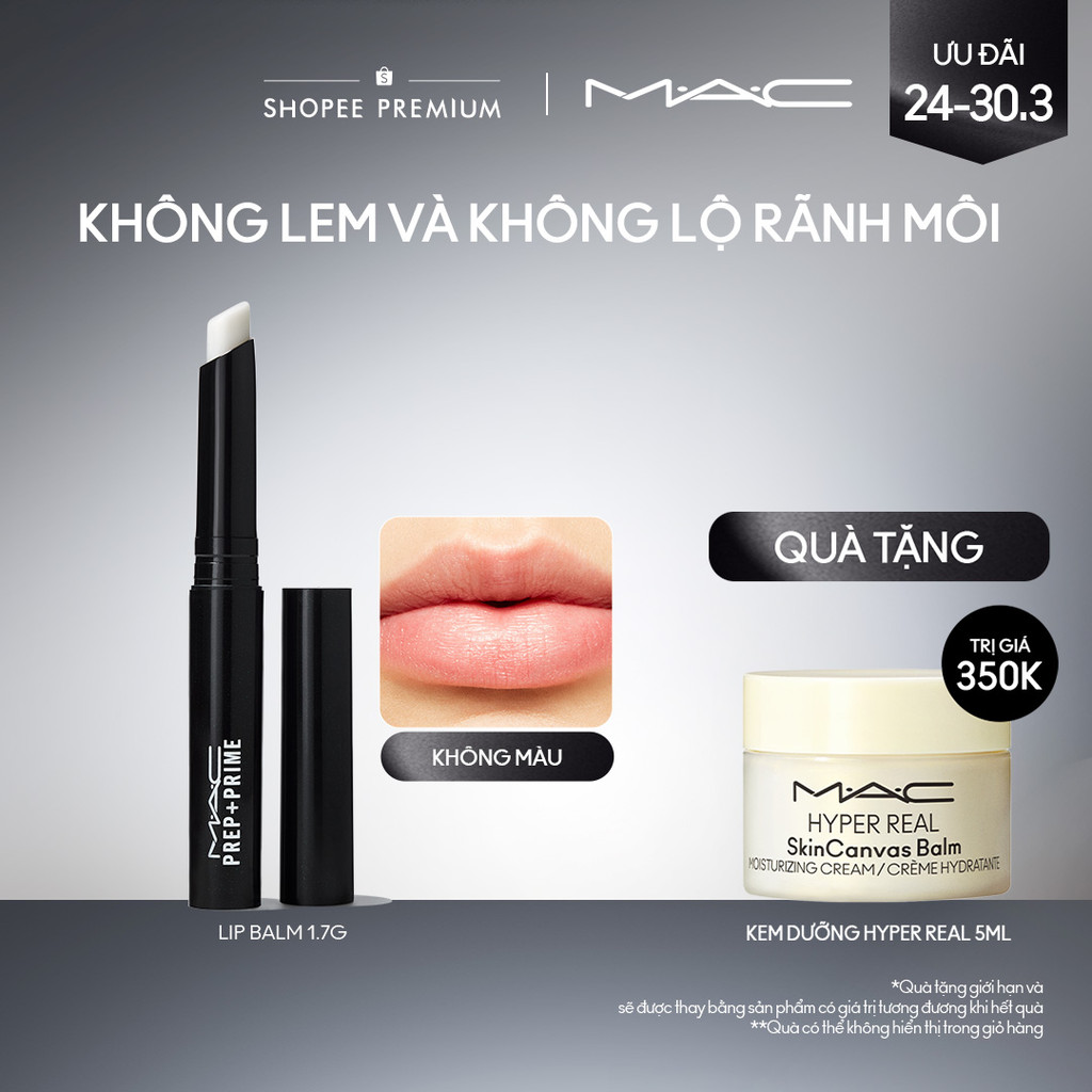 Son lót dưỡng ẩm MAC Prep + Prime Lip 1.7g | Làm mịn và làm đầy rãnh môi giúp son lên màu chuẩn xác