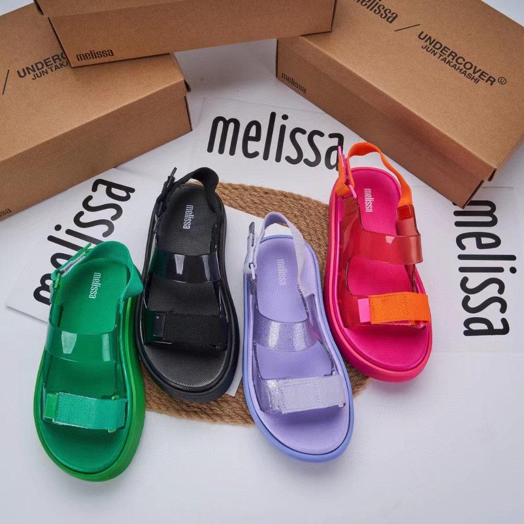 [Giảm giá] Melissa melis * a Jelly Shoes Giày đi biển Dép đế dày Giày La Mã nữ [Vận chuyển nhanh] Me
