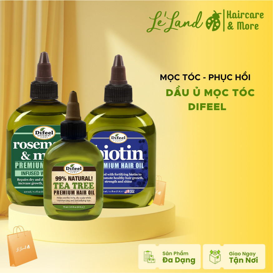 Dầu ủ mọc tóc, gảim gàu Difeel Rosemary and Mint Premium Hair Oil with Biotin