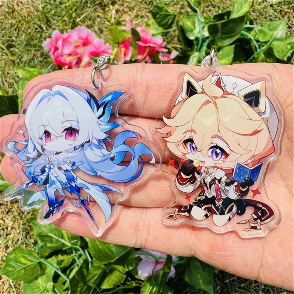 Móc khóa Genshin Impact Dahlia Skirk Mica Acrylic Anime Chibi dễ thương phụ kiện treo cặp túi xách t